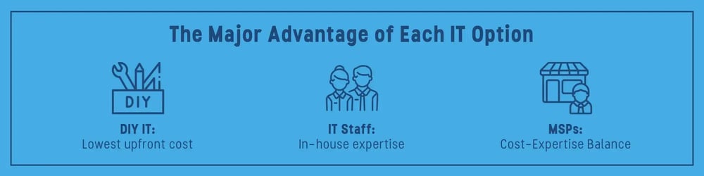 The major advantage of each IT option.