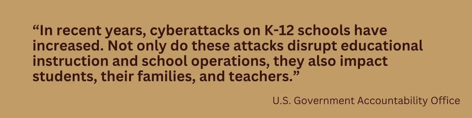 The U.S. Government Accountability Office says cyberattacks on schools are rising