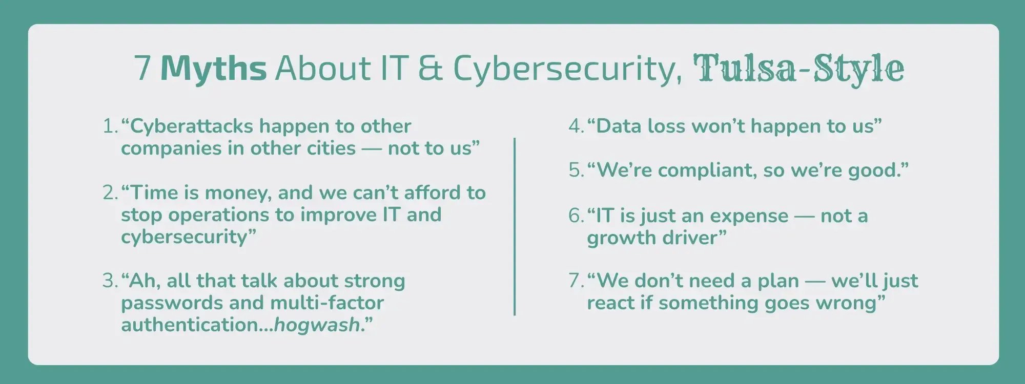 7 myths about IT and cybersecurity, Tulsa-style