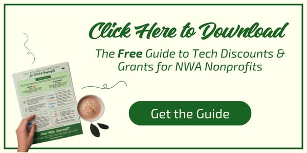 Click here to download the free guide to tech discounts and grants for Northwest Arkansas nonprofits