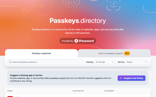Passkeys.directory is a convenient resource for tracking which platforms accept passkeys