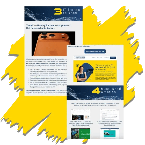 A look at the Trendz³ monthly email newsletter from TekTrendz